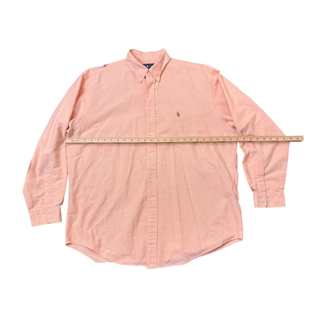 Polo Ralph Lauren Yarmouth Mens 17 34/35 Peach Orange Oxford Button Down Shirt